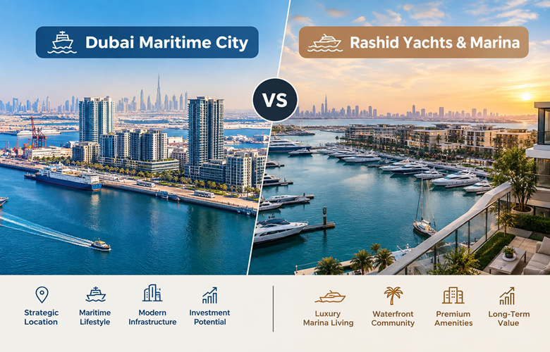 Dubai Maritime City vs Rashid Yachts & Marina